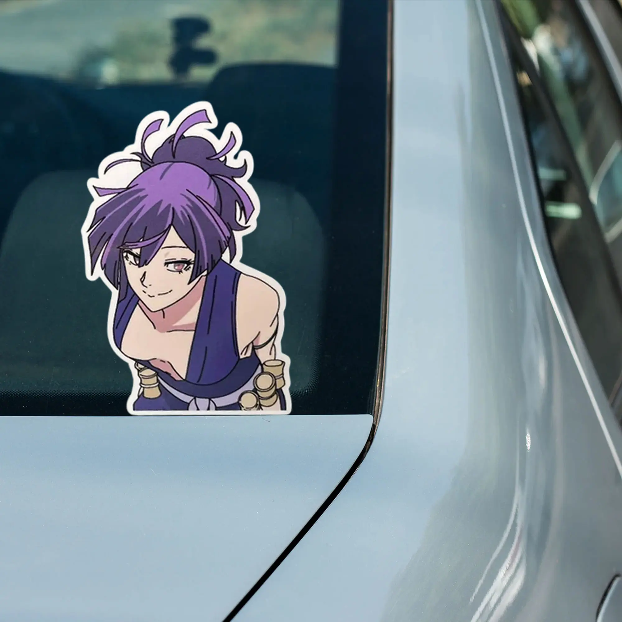 Yuzuriha Vinyl Sticker, Hell’s Paradise Anime Sticker, Cute Smirk Pose, Anime Water Bottle Decal