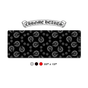 Gothic Large Mousepad 15.5" × 31", Gothic Cross Motifs Desk Mat, Non-Slip Gaming Keyboard Mouse Pad, Aesthetic Desktop Protector for Modern Desk Setup
