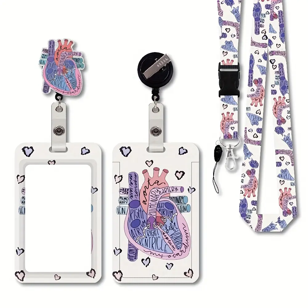 Retractable Lanyards with ID Badge Holder Rotatable Clips - Mental Health Nursing Lanyards for Name Badges Holders，Breakaway Lanyards with ID Badge Holder for Nurse Teacher Student Office Work Women