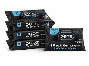 Disposable Wipes, 240 Total Wipes (4 Packs), Unscented