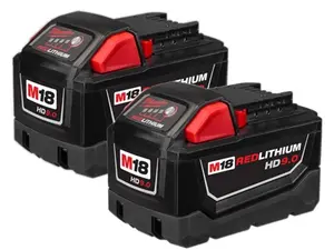 Milwaukee M18 48-11-1890 REDLITHIUM HIGH OUTPUT XC9.0 Cordless Power Tool Battery 1-Pack, 2-Pack, 10-Pack