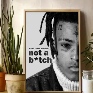 [NO FRAME]Mama Raised A Soidier,Not A B*tch Poster UnFrame, Lyric Print, Music Posters, Pop Culture Art , Black And White Music Wall Art, Home Decor