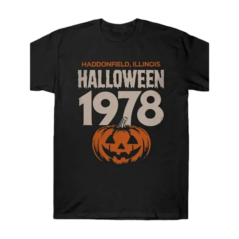 Women's Halloween T-Shirt with Retro 90s Jack-O-Lantern Graphic Print, Comfortable Breathable 100% Cotton Shortsleeve Top