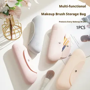 Silicone Makeup Bag, Dust-Proof Brush Organizer, Portable Tool Storage Pouch, Travel-Friendly Cosmetic Handbag, Essential Beauty Accessory