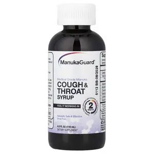 ManukaGuard Cough & Throat Syrup, Medical Grade Manuka Honey, 4 fl oz (118 ml)