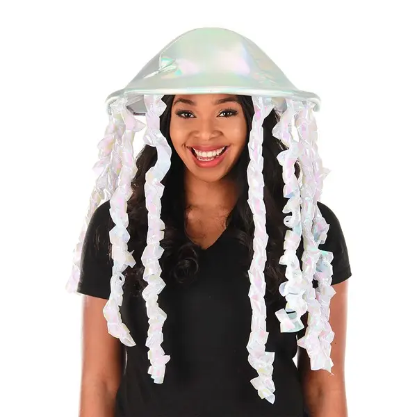 Holographic Jellyfish Plush Hat, Costume, Streamers