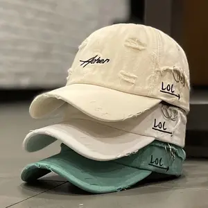 1pc of Retro Torn Baseball Cap, Faded And Worn, Featuring Letter Embroidery, Suitable for Both Men And Women, Perfect for Hip Hop And