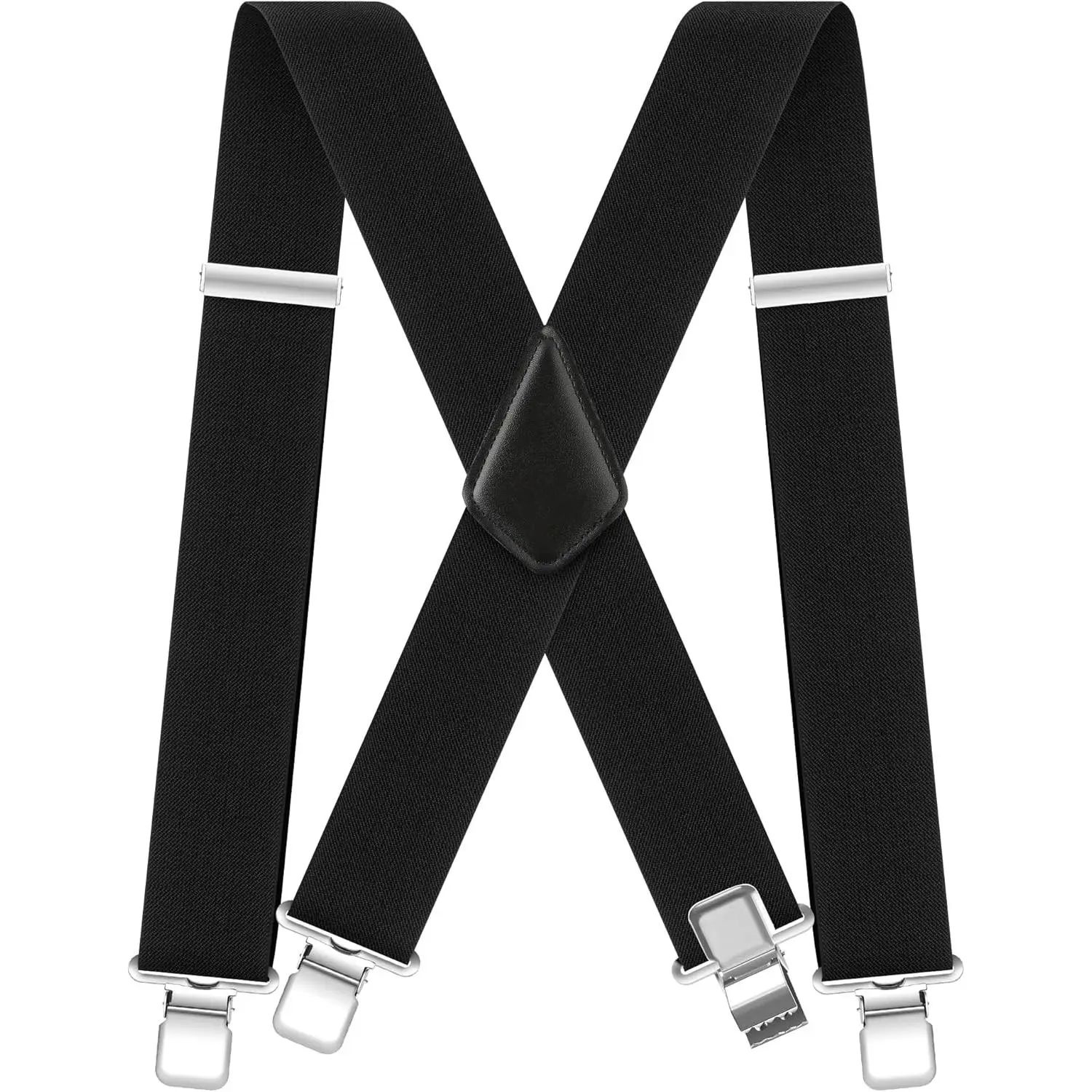 Heavy Duty Suspenders for Men 2 Inch Wide Adjustable Elastic Work Suspenders with Sturdy Clips X-Back Design
