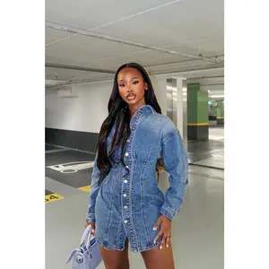 Alessandra Denim Mini Dress - Medium Wash