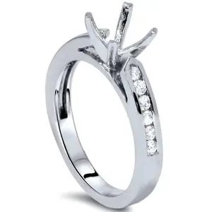 1/4ct Diamond Channel Set Mount Ring 14K White Gold