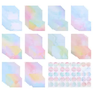 Double Sided Decorative Papers, Coordinating Envelopes & Round Seal Stickers, Ideal for Journaling, Wedding Invitations, Party Mail, or Daily Correspondence