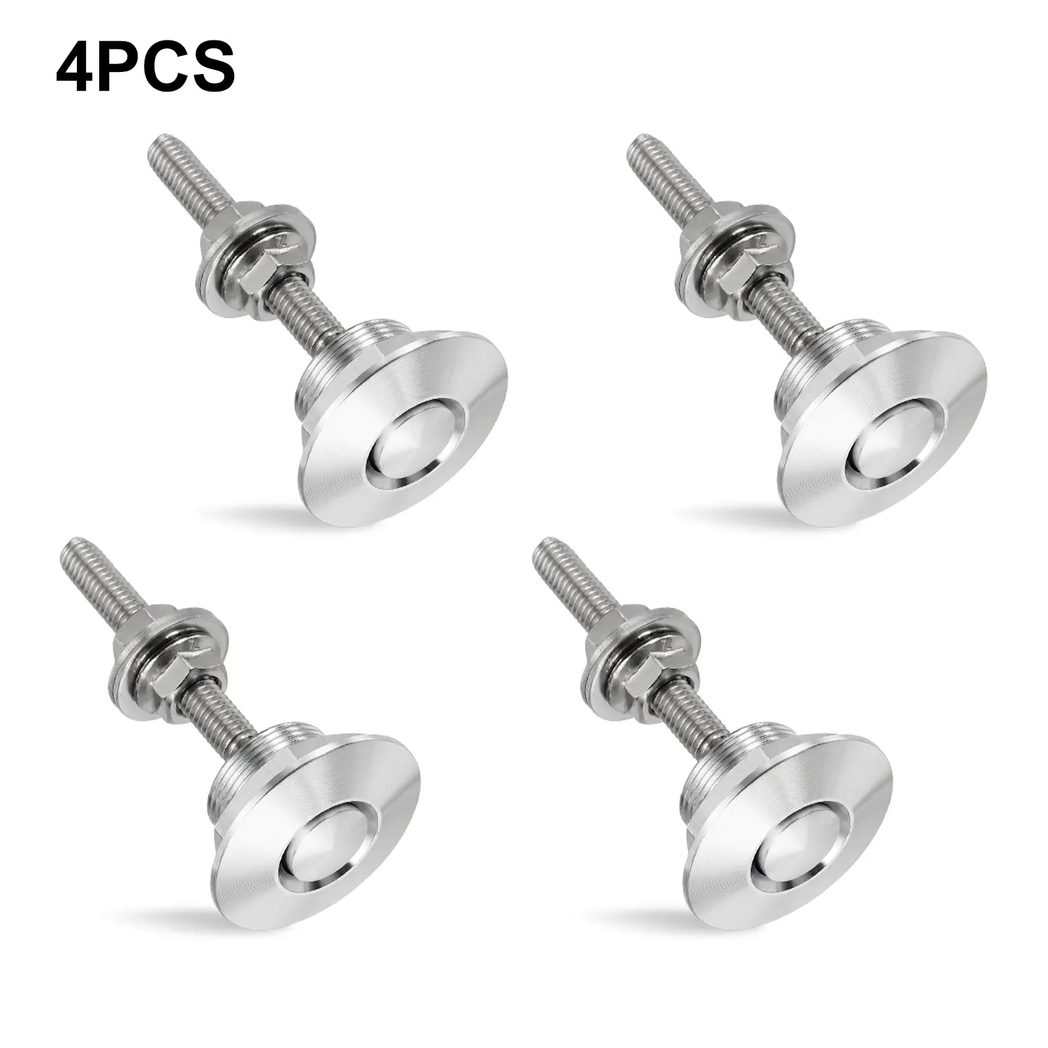 4Pcs Universal Quick Release Latch License Plate Lock Clip 1.25" Diameter Aluminum Alloy Car Hood Pins Lock Clip Kit for Bumper Hood License Plate