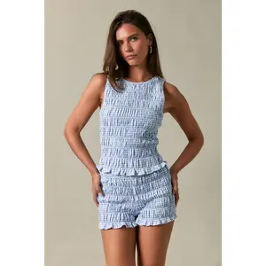 Spring Blue Gingham Set