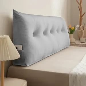 Headboard Reading Pillows Triangular Bolster Cushion Ergonomically Designed Backrest Support Big Pillow