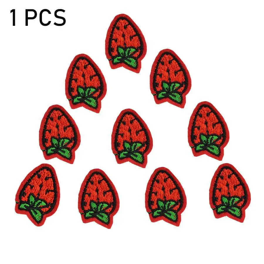 Strawberry Embroidered Iron On Patch, 1 Piece Sew On Decorative Embroidered Applique, DIY Clothing Decoration Accessories