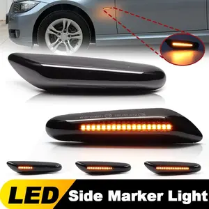 💡🚗 2 Pieces BMW Specific LED Side Marker Lights | Fits 1 Series E82/E88 3 Series E46/E90 5 Series E60 X3 E83 ✅ OEM 63137253326/63137253325 ✅ E8 Mark Certified 100% Waterproof Plug & Play ✅ Smoked/Clear Lens Amber Light | ❌ Not for 1M/M3/E46 330D 2003