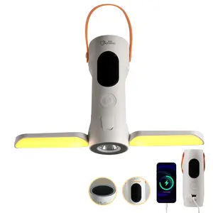 BaySquirrel Foldable Camping Light Rechargeable Lantern with 2 Bluetooth Speakers,10000mAh Power Bank,Portable Flashlight,IP54 Waterproof summervibes