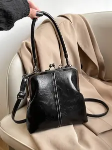 Vintage High-End Handbag with Long Shoulder Strap, Casual PU Crossbody Bag for Women, PU Tote Satchel, Daily Use, Stylish and Comfortable, Chic Crossbody Purse, Fashionable Crossbody Bag, Everyday Crossbody Bag