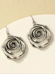 Vintage Hollow Out Flower Design Dangle Earrings (1 Pair), Statement Earrings, Versatile Earrings, Jewelry Gifts, Jewelry for Women for Party, Daily Clothing Decor, Jewelry for Birthday Gift