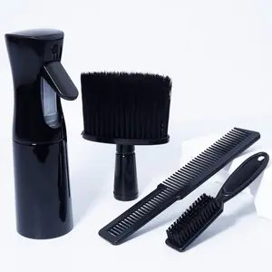 4-Piece Neck Dust Brush Set, Haircut Comb and Spray Bottle Kit, Hairstyling Tools for Salon & Home Use, Essential Grooming Accessories, Hair Brushes