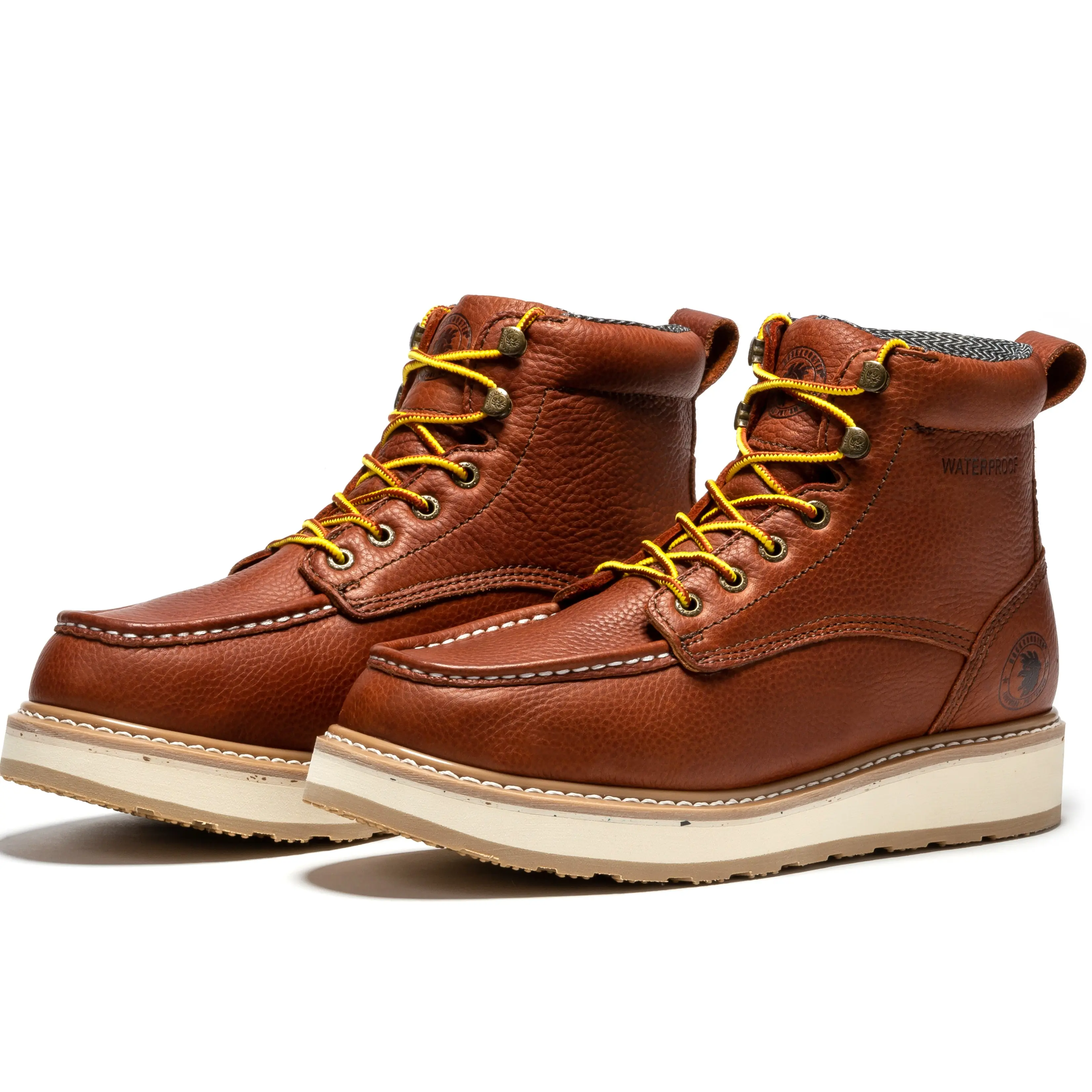 Waterproof work boots men Footwear Comfort Walking Shoes Botas Slip-resistant Full Grain Tumbled Leather Lightweight Safety Rating