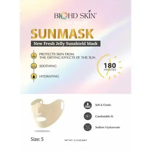 BIOHD SKIN SUNMASK Fresh Jelly Outdoor Face Cover Mask, Hydrating Face Cover with Mask Essence for Golf, Tennis, Pickleball & Cycling, Size S