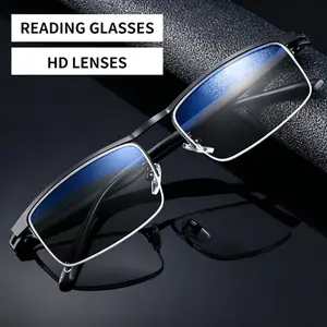 1 Pair 2-in-1 Progressive Multifocal Reading Glasses, Lightweight and Stylish, Metal Semi-Rimless Design, 100 to 400 ngth, Unisex Glasses Reading Glasses 2026 New Model daily fashion eyeglass