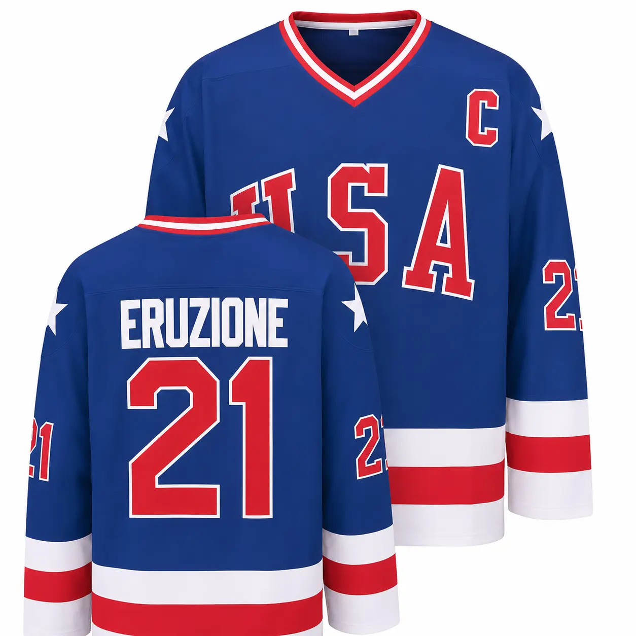 New 2026 Miracle Hockey Jersey – Classic USA Style Mesh Long Sleeve