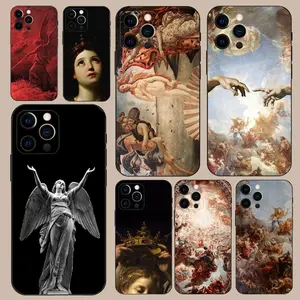 Renaissance Art Paintings Phone Case For iPhone 16,15,14,13,12,11,Pro,X,XS,Max,XR,Plus,Mini Soft Black Cover
