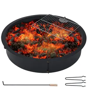 [FLASH SALE] Garvee 36" Inner Fire Pit Ring, Outdoor Steel, 1.5MM Thick, Rust-Resistant, DIY Friendly, Above/In-Ground, Wood Burning, Camping, Patio