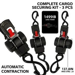 Professional Grade 1500LBS Tangle-Free Ratchet Strap, 1" x 12ft Retractable Tie Down, Effortless Tightening, Anti-Snap, Self-Retracting for Truck, Cargo Trailer, Tangle-Free Ratcheting Straps