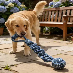 Large Durable Dog Rope Knot Toy, Chew Resistant Outdoor Pet Toy for Dental Care & Yard Play