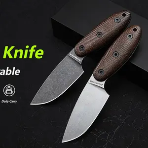 JEABROTHER DC53 Steel Fixed Blade Kydex Sheath Outdoor Camping Fruit Knife Fishing Knife EDC Men's