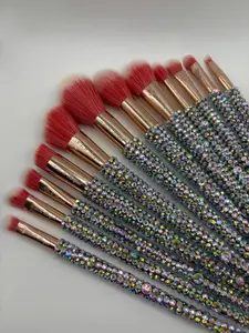 12 Piece Rhinestone Royal Crown Brush Set