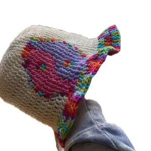 Yin and Yang Crochet Bucket Hat for Men and Women, Unisex, Cotton Material, Black and White Color, Classic Style