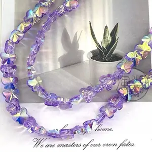 【A015】Crystal butterflyfaceted glass beads, UFO Satellite Drill Beads Side Hole saucer-shaped crystal beads, teardrop crystal beads - DIY handmade beaded phone chain Acrylic Charm