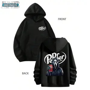 Dr.Pepperr Ghost Face Horror Street Double-Sided Hoodie, Dr.Pepperr Men's and Women's Hoodie, Spring Hoodie, Comfortable, Autumn and Winter Long-Sleeved Hoodie Double-Sided Printed, Fashionable Casual Wear, Couple Matching Clothing, Christmas Gift