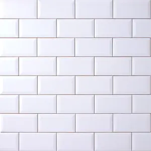 Timeless Ice White 3x6 Beveled Ceramic Tile Glossy