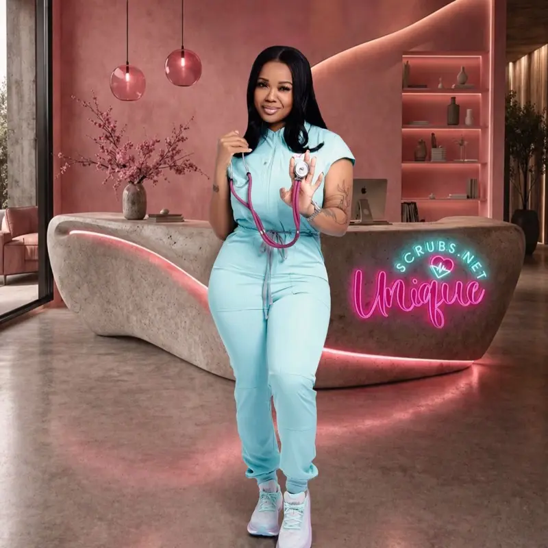 Surgical Uniforms Woman Scrub Set Fitted Nurse Beauty Salon Workwear Clinical Scrubs Top Pants Sets Spa Doctor Nursing Clinical Suit