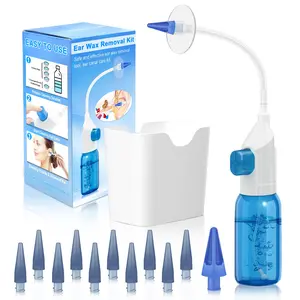 Ear Wax Removal Kit, Ear Cleaning Agent, Manual Ear Irrigation System, Safe and Effective Ear Wax Remover, Ear Flush Device