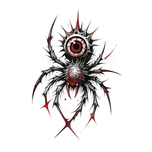 Colorful One-Eyed Spider Tattoo Stickers Waterproof & Long-Lasting High-Quality Small Designs Temporary Realistic Tattoos for Men & Women