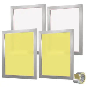 Screen Printing Kit With 4 Aluminum Silk Screen Frames, 20x24 Inch Frames, 355 Count Mesh, High-Tension Nylon Mesh, Sealing Tape, For T-Shirts DIY Printing, Screen Printing Supplies