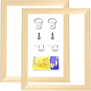 2 Set 16"x20"Canvas Stretcher Bars, DIY Wood Canvas Frames Kit, Wooden Art Frames, Wood Stretching Bars for Gallery Wrap Oil Painting Posters and Canvas Arts (16"x20")
