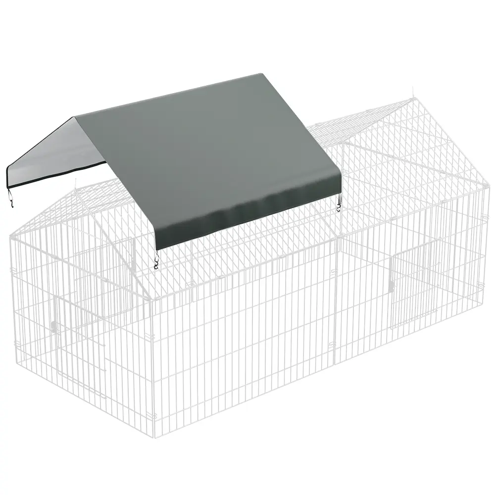 PawGiant 57"x43" Chicken Coop Cover - 210D Silver-Coated Oxford Fabric, Waterproof, UV Shield, Cooler Summer Shade, Heavy-Duty All-Season Protection, Patio Cover, Easy & Effortless Setup With Hooks For Walk-In Chicken Runs, Outdoor Furniture, Carport Shad