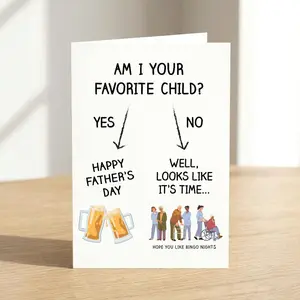 Funny Fathers Day Card for Dad CHEERS- Gag Gift Card, Blank Inside, Ready to Gift Humorous Fathers Day Card for Dad, Funny Greeting Card, Blank Inside with Envelope Funny Card for Dad, Fathers Day Greeting Card, Blank Inside Father's Day Parents joke