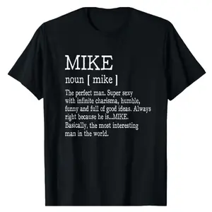 Men's Funny 'Mike Definition' Graphic T-Shirt - Short-Sleeve, Seamless Smooth Round Neck, Soft Cotton Fabric Top, Casual Fit Menswear Alternative Tshirt,summervibes