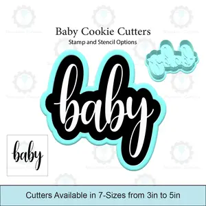 Baby Cookie Cutter with Stamp and Stencil Option Baby Cookie Cutter with Stamp and Stencil Option