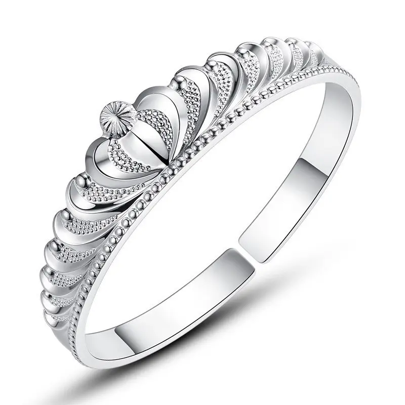 C-shaped European and American Bracelet, 925 Silver Bracelet, Crown Bracelet minimalist ring darry  rings eternity cubic zirconia best  friend  rings