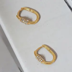 Dahlia Huggie Earrings 18k Gold, Waterproof and Hypoallergenic Jewelry trendy earring