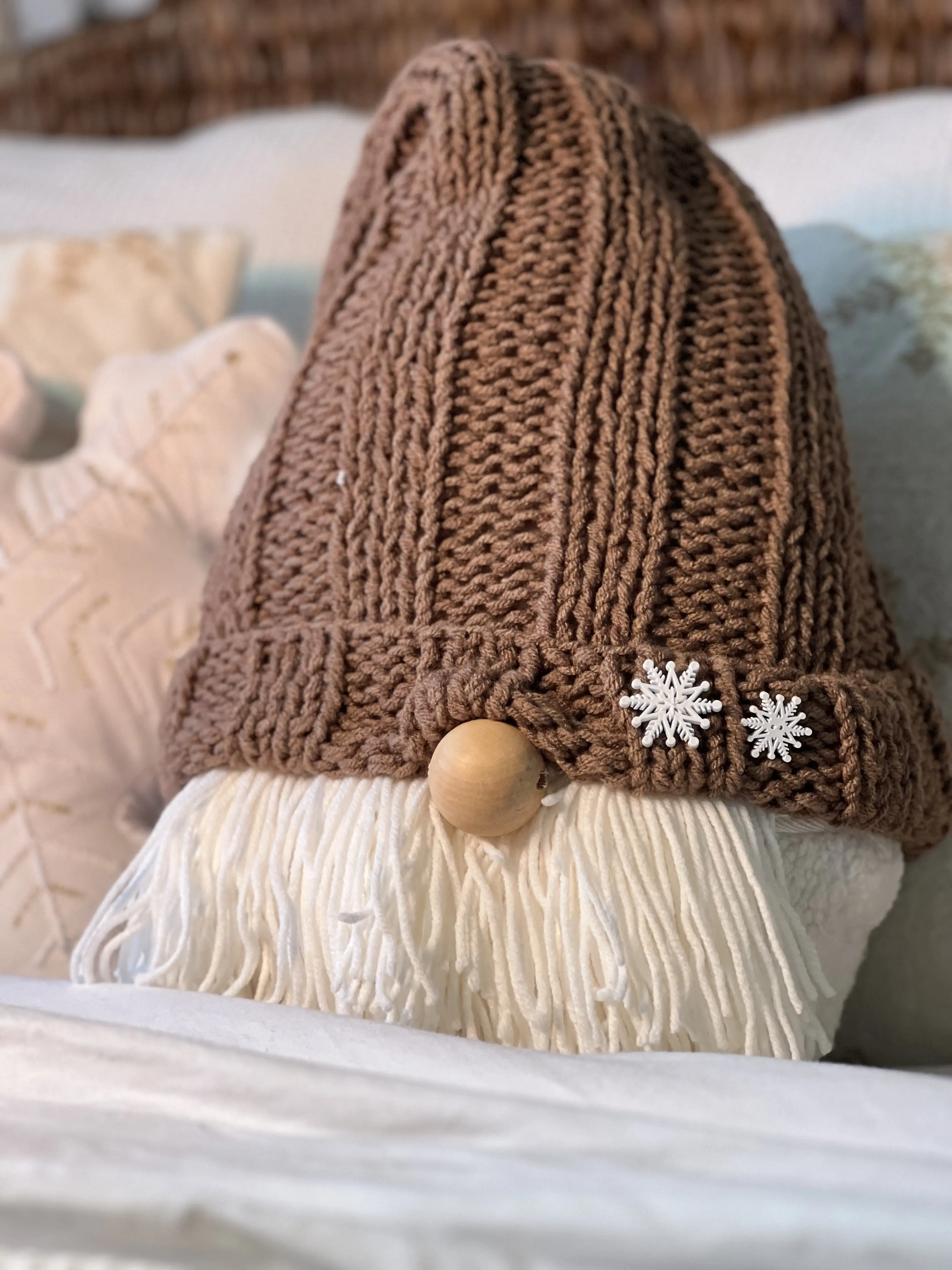 Hot Chocolate Santa Gnome Decor Pillow For Christmas